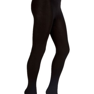 Plush Full-Foot Fleece-Lined Tights Extra Soft Warm & Stylish Size Large Black